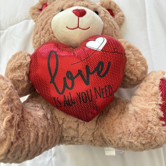 Love Is All You Need Teddy Bear Valentines Day Stuffed Animal Plush Heart Red - Picture 2 of 6